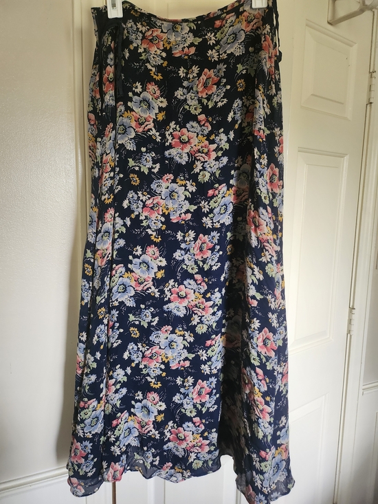 Ralph Lauren Dresses & Skirts - Ralph Lauren Navy Floral Maxi Skirt with Blue and Pink Blooms
